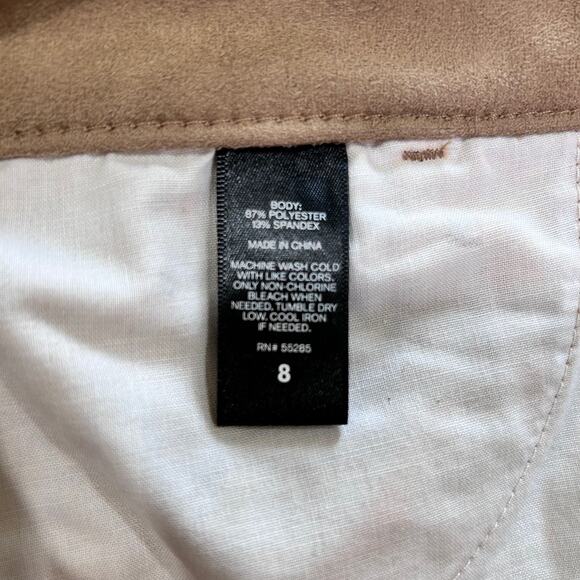 Express Jeans Tan Faux Suede Button Front Mini Skirt - Picture 5 of 5